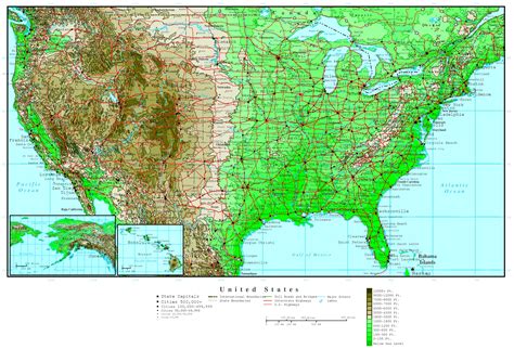 Elevation Map of United States